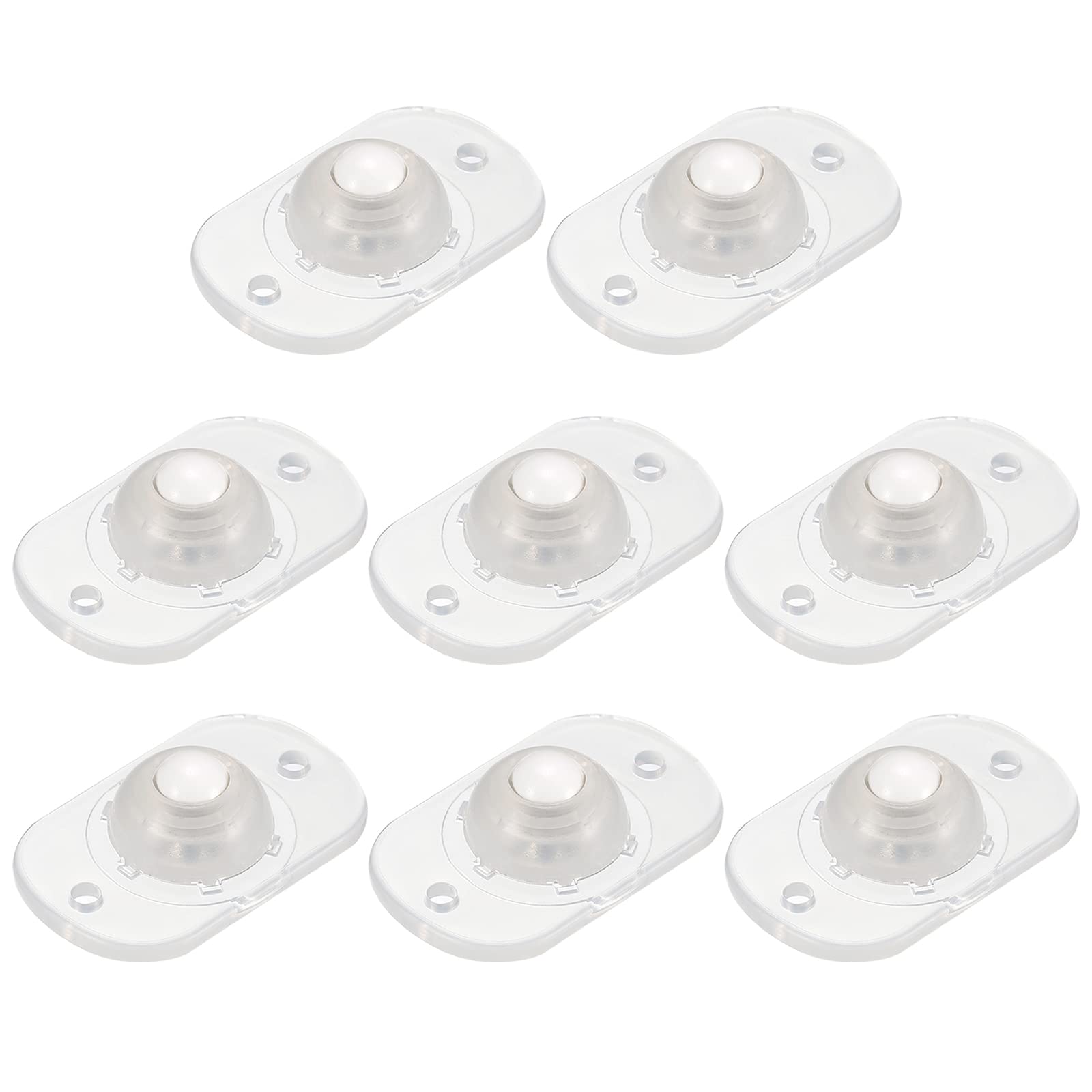 sourcing map Self Adhesive Caster Wheels, Mini Swivel Paste Universal Pulley for Bin Bottom, Trash Can, Electronic (Pack of 8 -Clear)