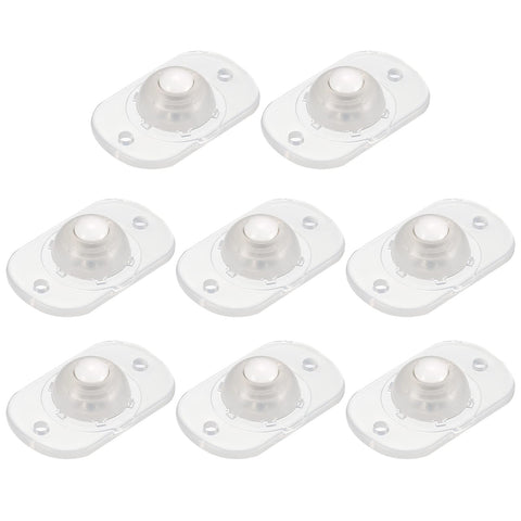 sourcing map Self Adhesive Caster Wheels, Mini Swivel Paste Universal Pulley for Bin Bottom, Trash Can, Electronic (Pack of 8 -Clear)