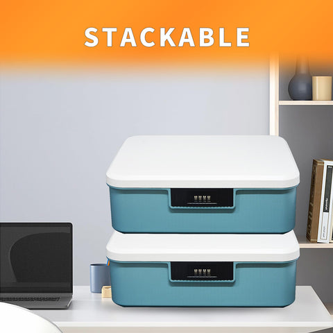 MC MEICHUANG ABS Lock Medicine Box, 34x28x12cm Double Layer First Aid Storage Bins with Combination Code for Medicine,Jewelry, Sewing