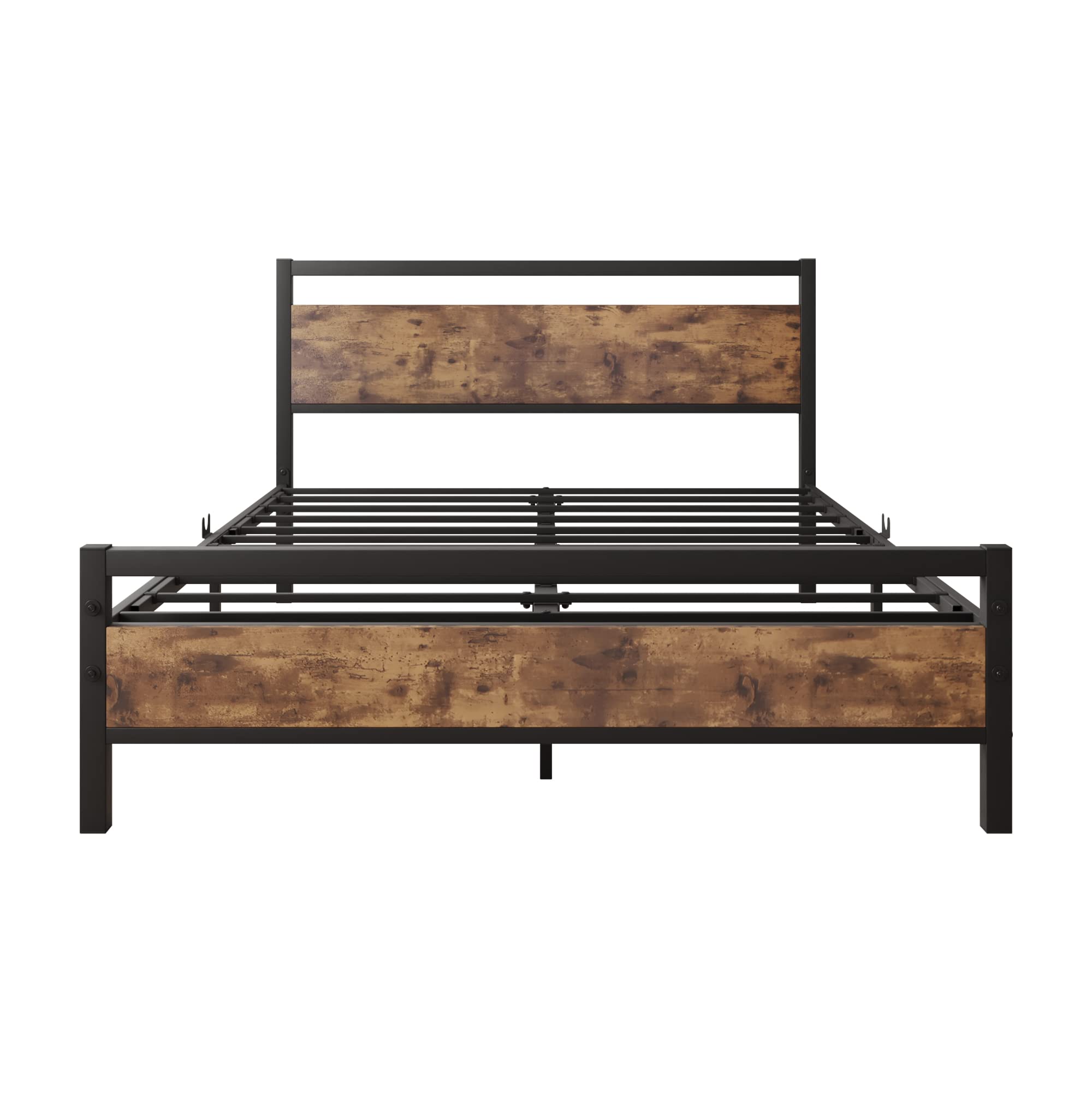 JELUTE Metal Platform Bed Frame, Double Size, Black