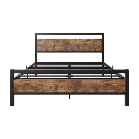 JELUTE Metal Platform Bed Frame, Double Size, Black