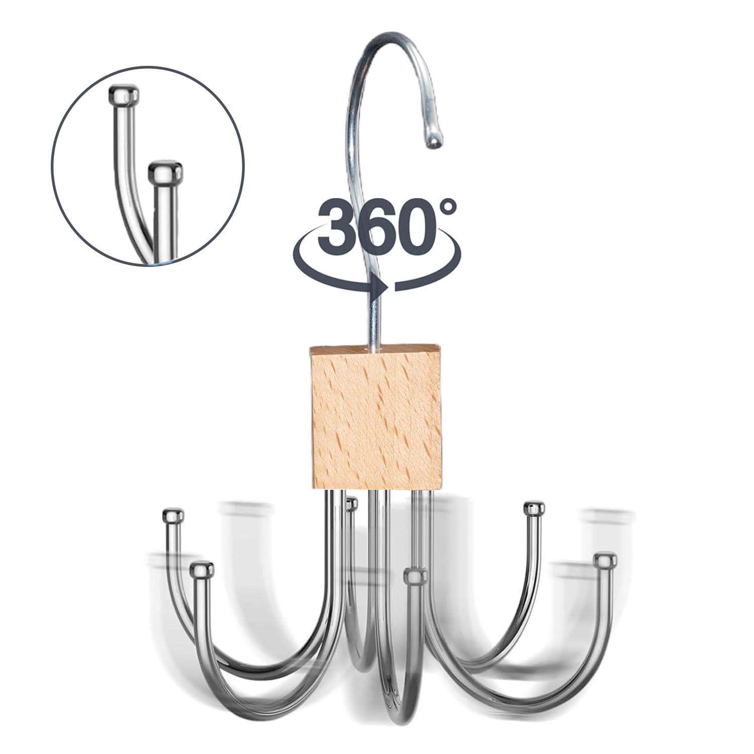 Belt Hanger 2 Pack, 360° Rotating Belt Organizer for Closet Black