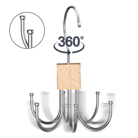 Belt Hanger 2 Pack, 360° Rotating Belt Organizer for Closet Black