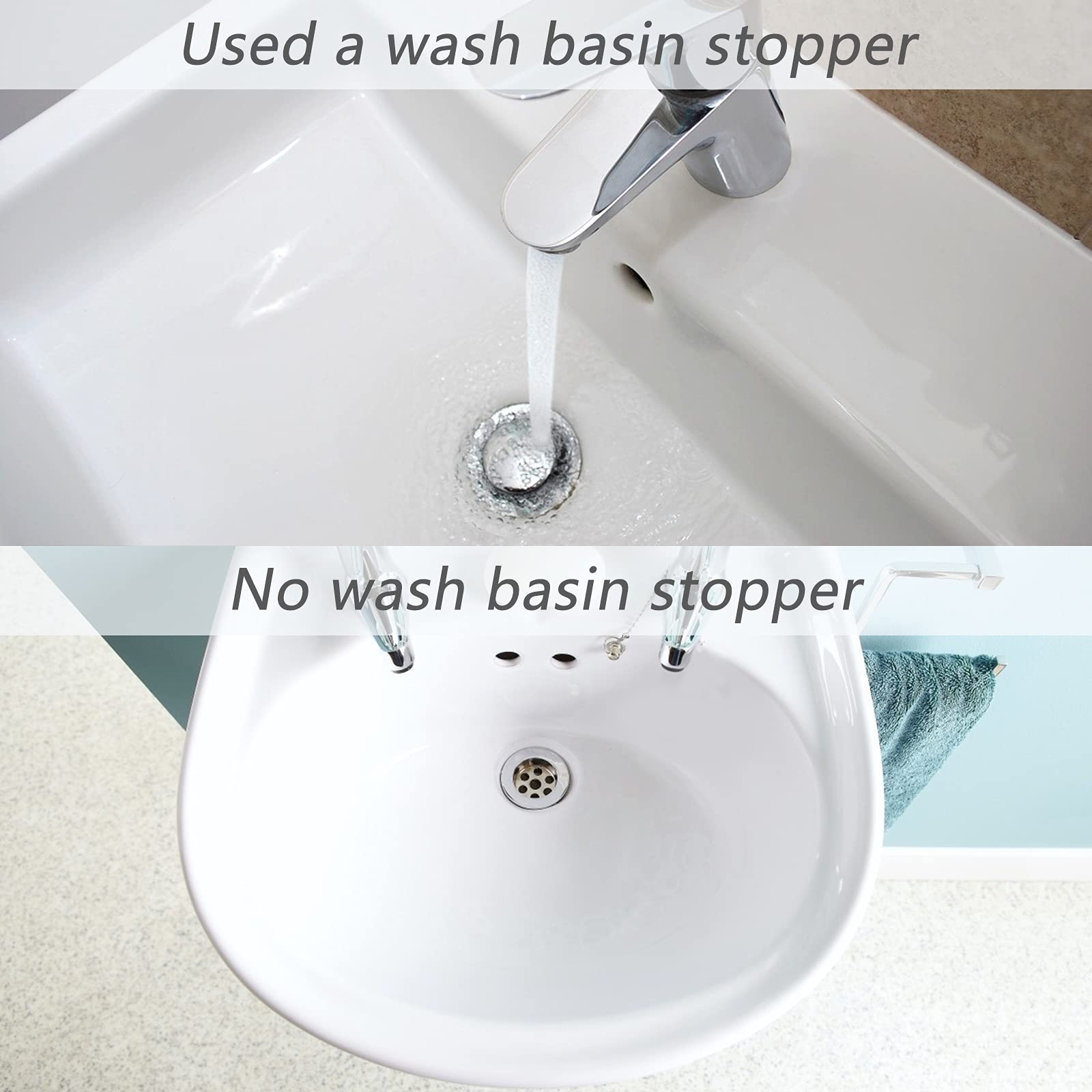 HUASHENG Universal Sink Plug, 40mm Bathroom Basin Sink Plug Replacement Drain Pop-Up Plug Height Adjustable Bathroom Plugs for Bathroom Kitchen All
