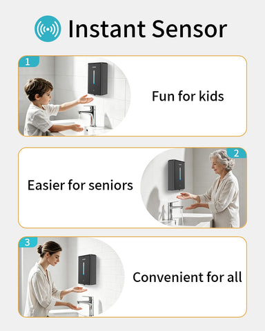 AIKE Square Automatic Soap Dispenser for Liquid, Stainless Steel Dispenser