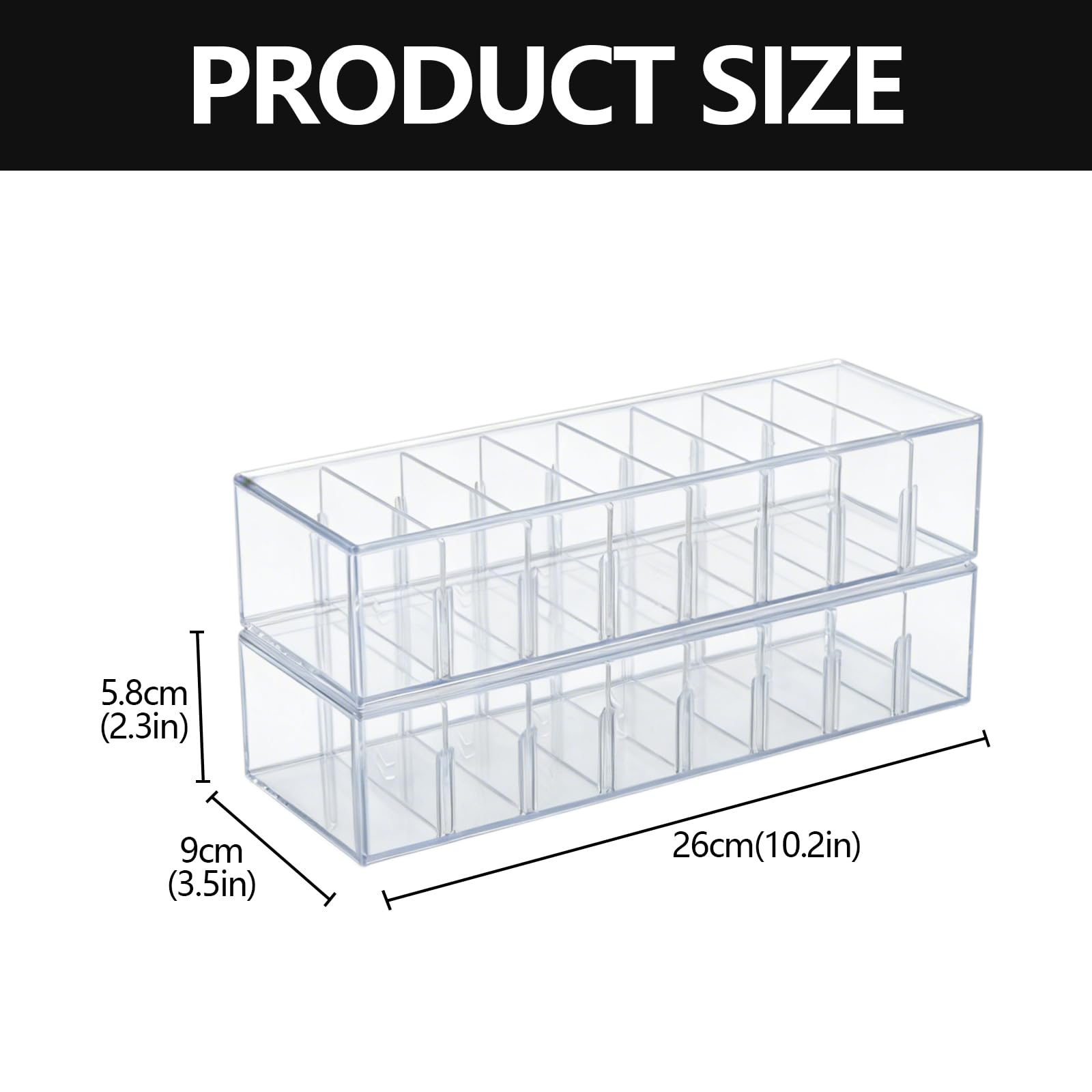 Punorric 2 PCS Cable Tidy Box Cable Storage with 8 Ties, Clear Wire Organiser Box