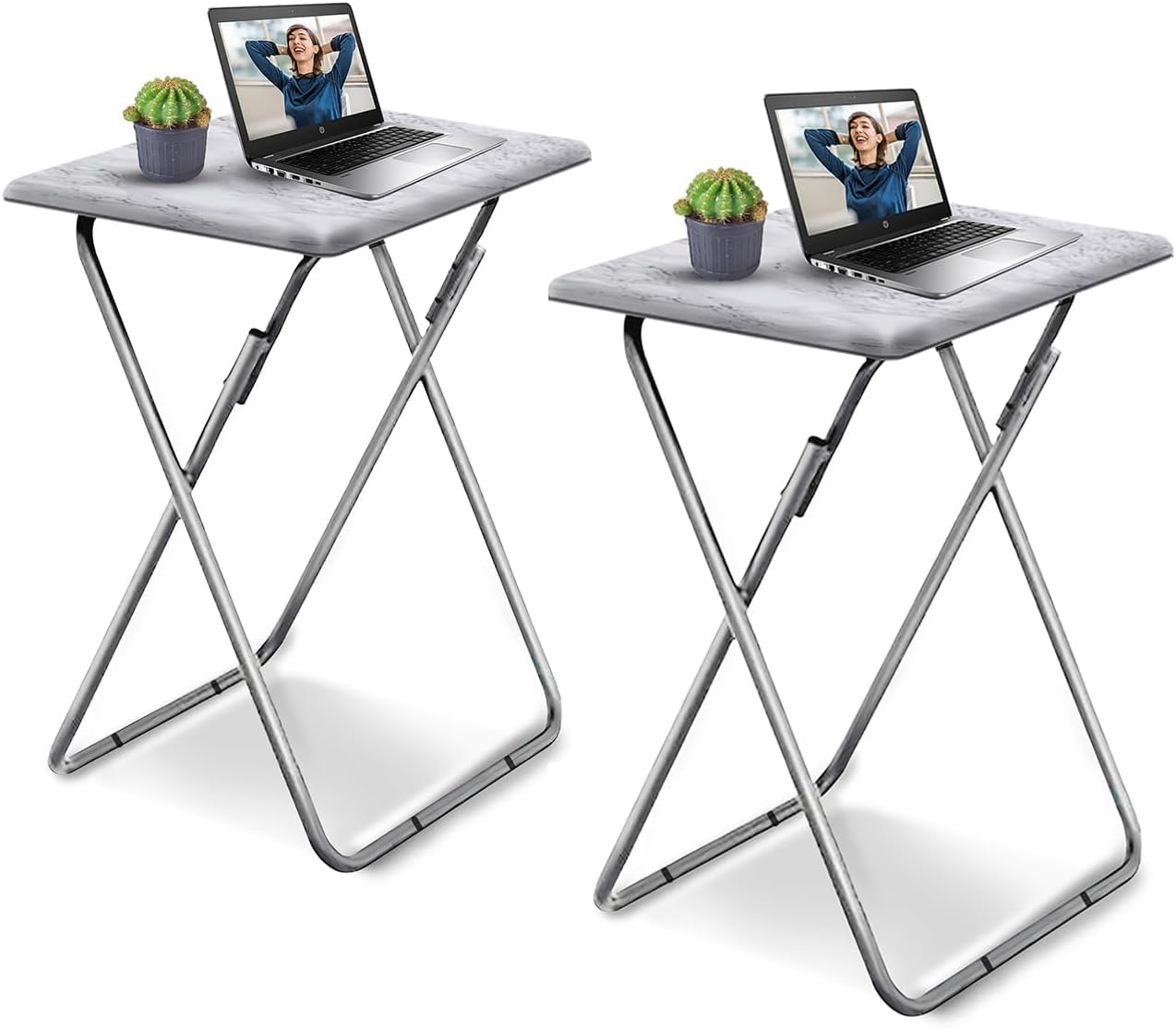 Small Folding Table, Folding Coffee Tables, Side Table 2 Set, TV Tray Table