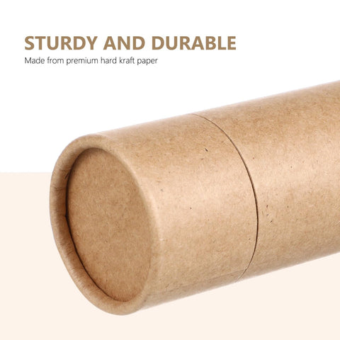 HEALLILY 10Pcs Kraft Paperboard Tubes, Paper Essential Oil Bottle Storage Boxes With Lid, Cylinder Packaging Box for Cosmetic Tea Small 50ml