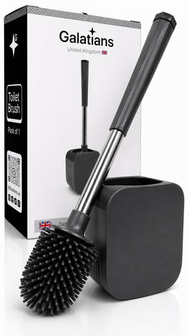 Silicone Toilet Brush and Holder Set, Loo Brush with Hidden Tweezers.