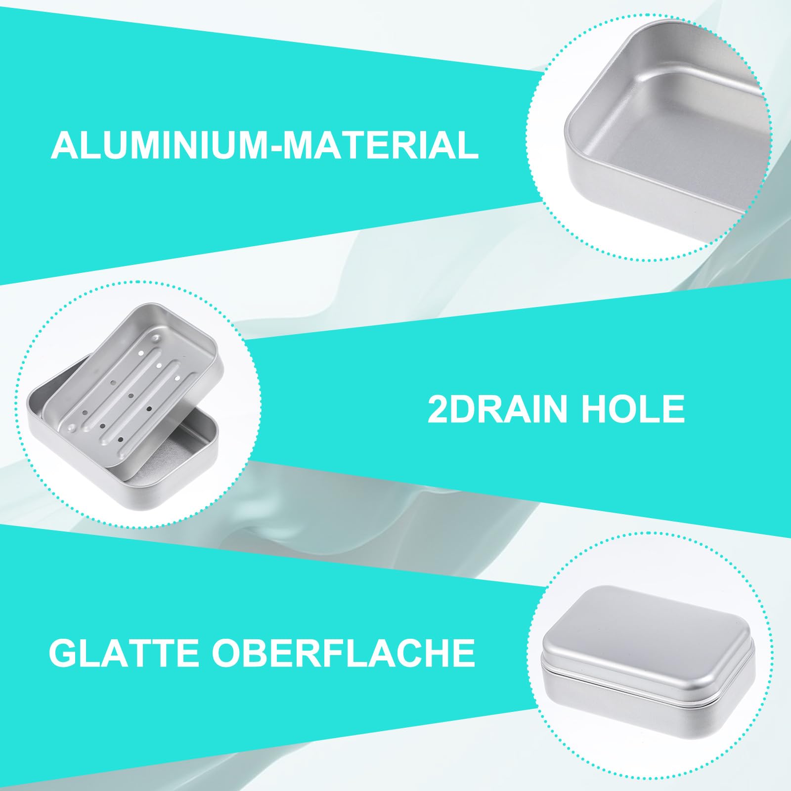 Tyqour Aluminium Travel Soap Container Metal Travel Soap Dish with Lid Self Draining Soap Tin Bar Soap Holder Soap Case Box for Camp Travel Gym