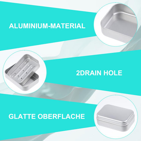Tyqour Aluminium Travel Soap Container Metal Travel Soap Dish with Lid Self Draining Soap Tin Bar Soap Holder Soap Case Box for Camp Travel Gym