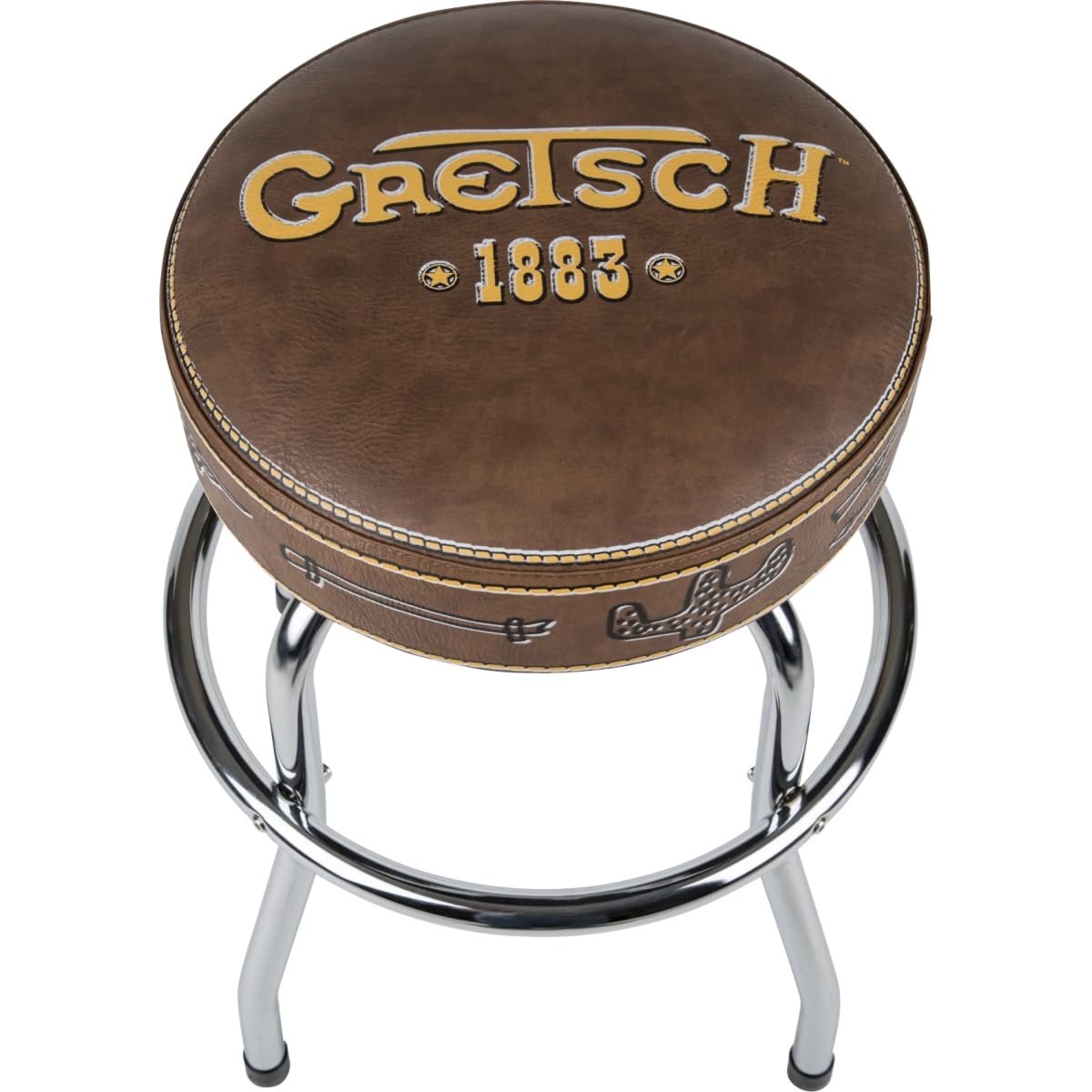 Gretsch 1883 Logo Padded Swivel Barstool for Musicians, 24 Inch