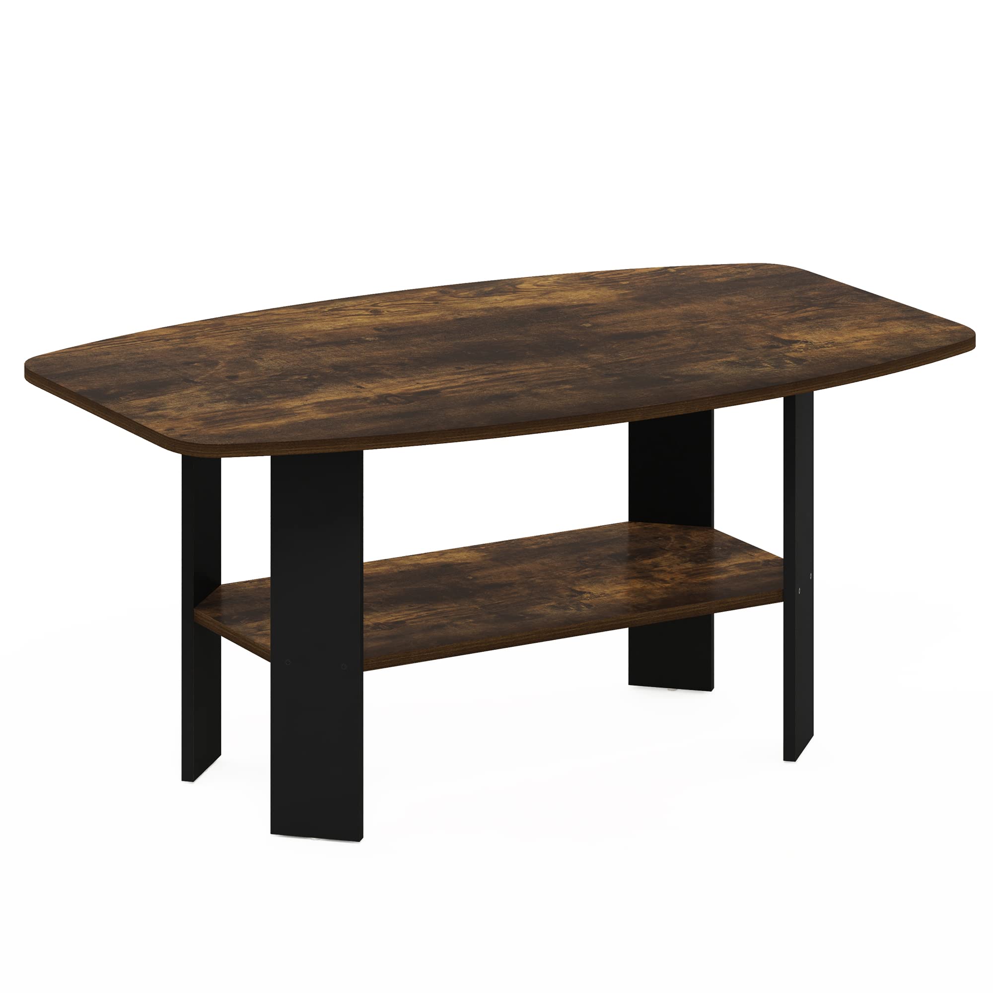 Furinno SIMPLE DESIGN Coffee Table, Small Coffee Table wih Open Shelf, Side Table, for Living Room, Home Office, Amber Pine