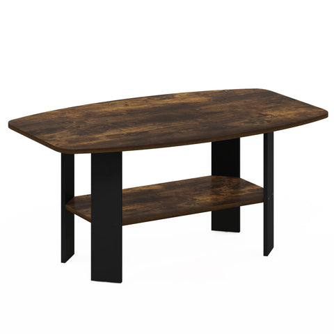 Furinno SIMPLE DESIGN Coffee Table, Small Coffee Table wih Open Shelf, Side Table, for Living Room, Home Office, Amber Pine