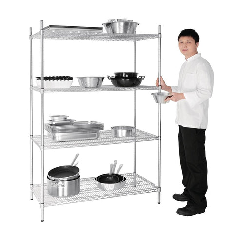 Vogue Flat Pack 4 Shelf Unit St/St - 610x1220mm