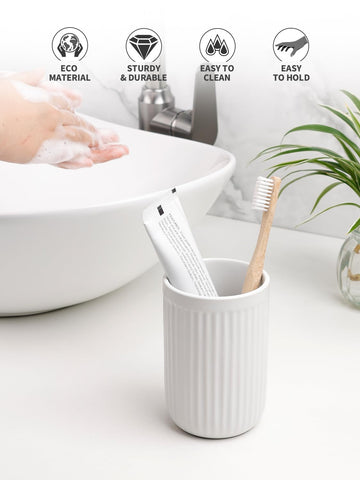 BosilunLife Toothbrush Holders for Bathroom Countertop, 320ml/11Oz Reusable Ceramic Toothbrush Holders Cup for Toothbrush and Toothpaste