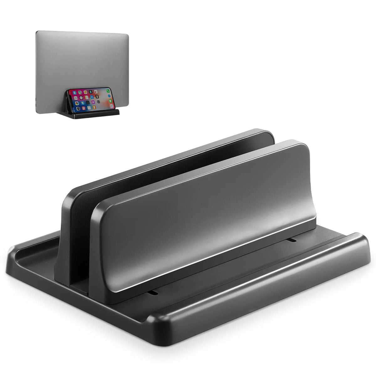 Saklifuo Vertical Laptop Stand 3 in 1 Adjustable Space-Saving Desktop Laptop Holder Sturdy ABS Portable Notebook Dock Compatible with All Notebooks
