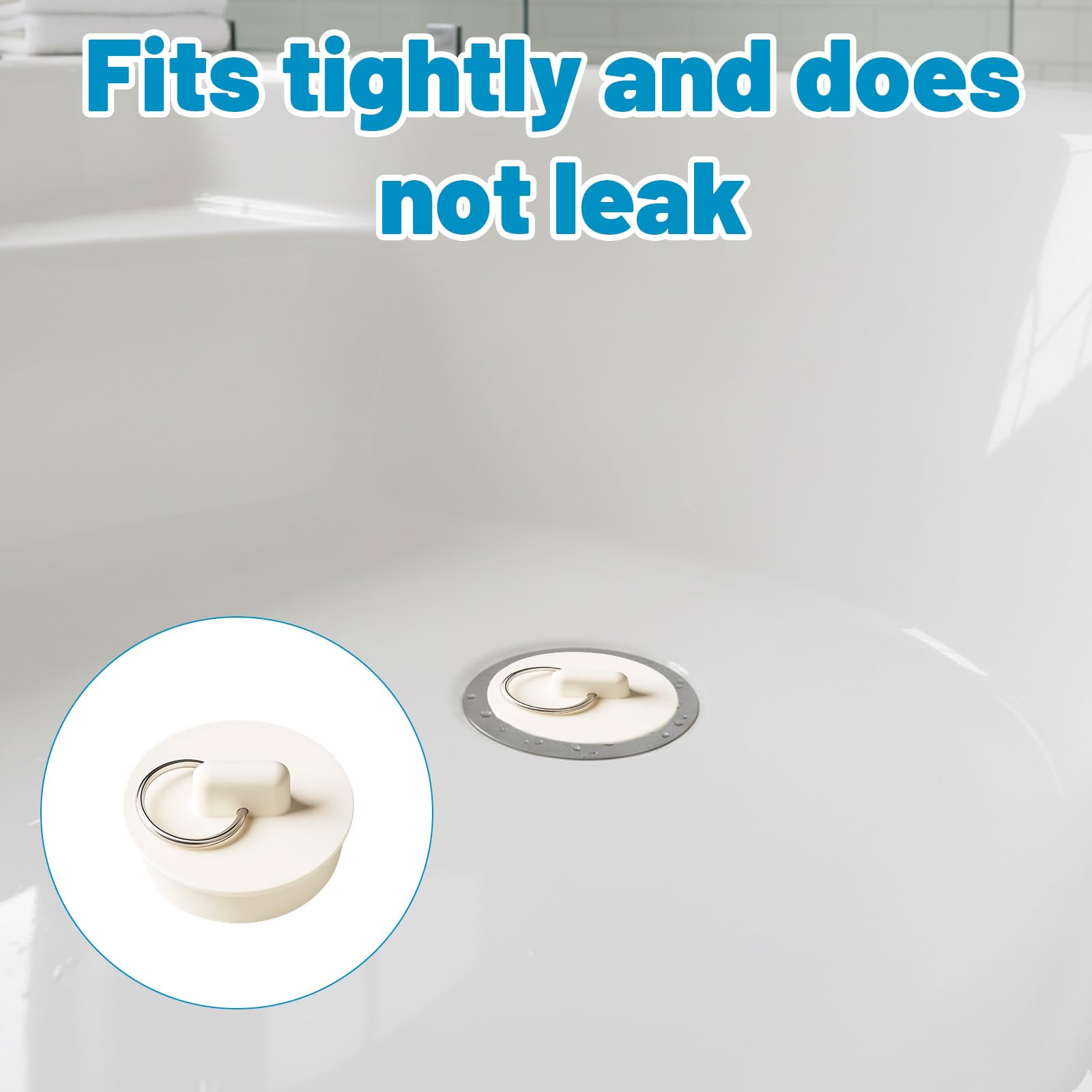 Sink Plugs, Bath Plug Replacement, Universal Bath Plug, Set of 8, Durable Rubber Design, Fits Most Sink and Bathtub Drains, Easy to Install and Remove
