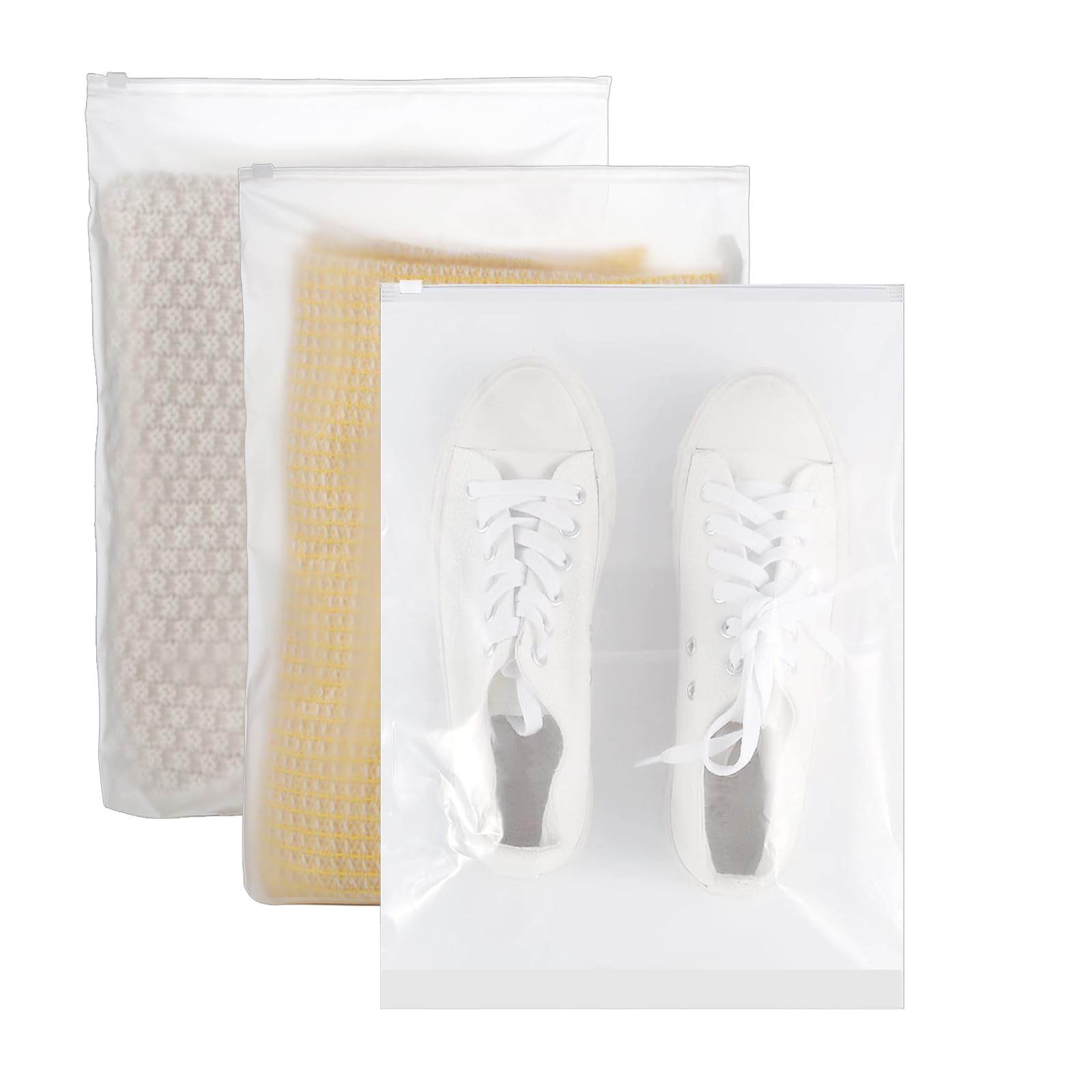 40 Pcs Clear Storage Bags, Reusable Travel Clothes Bags, 40 x 30 CM