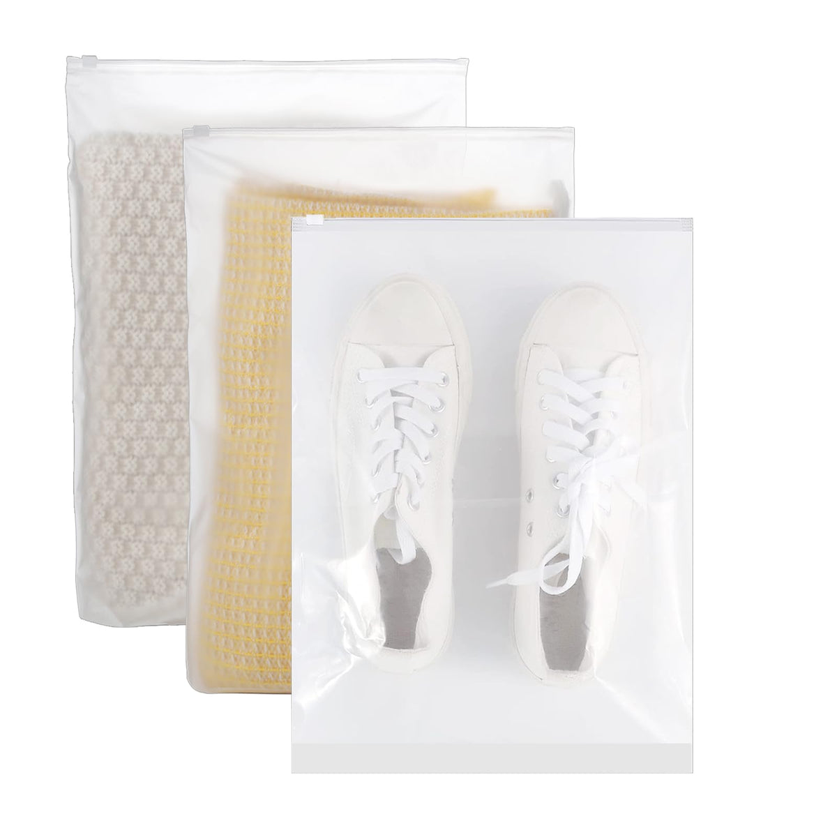 40 Pcs Clear Storage Bags, Reusable Travel Clothes Bags, 40 x 30 CM
