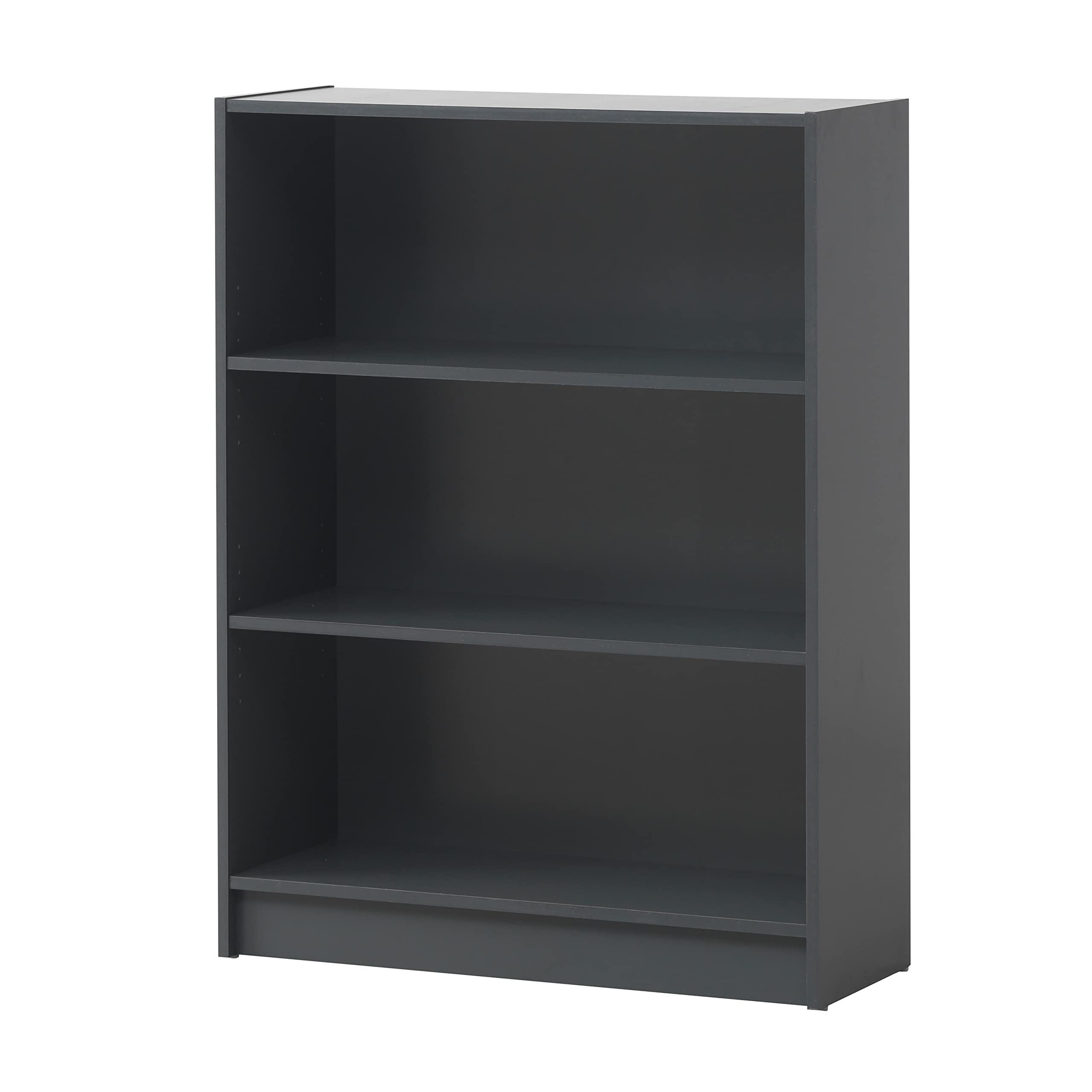 Timber Art Design 3 Tier Open Bookcase Shelf Tall Adjustable Display Shelving Storage Unit Wood Furniture Multimedia Comicbook Rack - Dark Grey