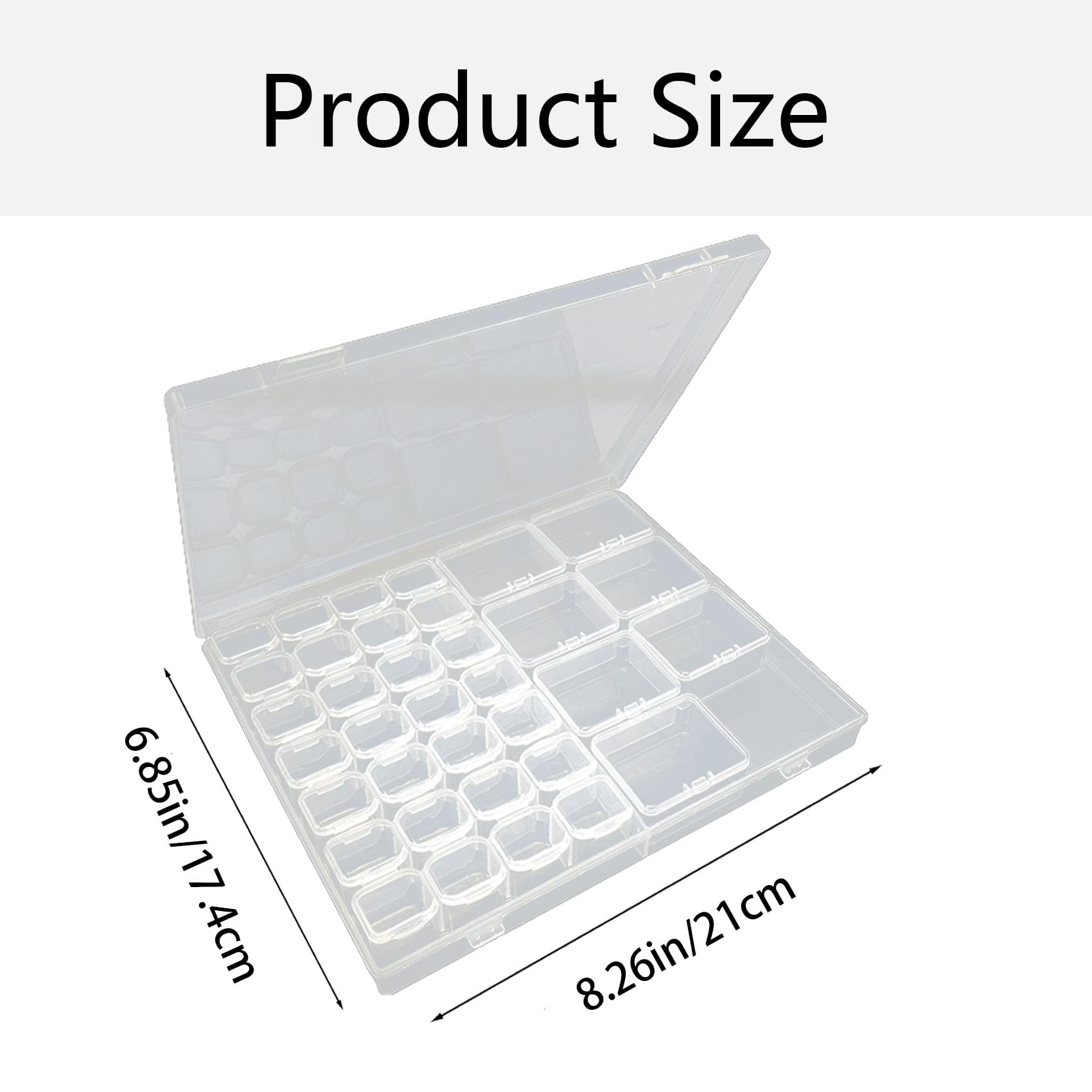 36 Grids Bead Storage Box, Diamond Art and Jewelry Organiser, Compartment Plastic Box for Beads, Art DIY, Crafts, Diamond Painting