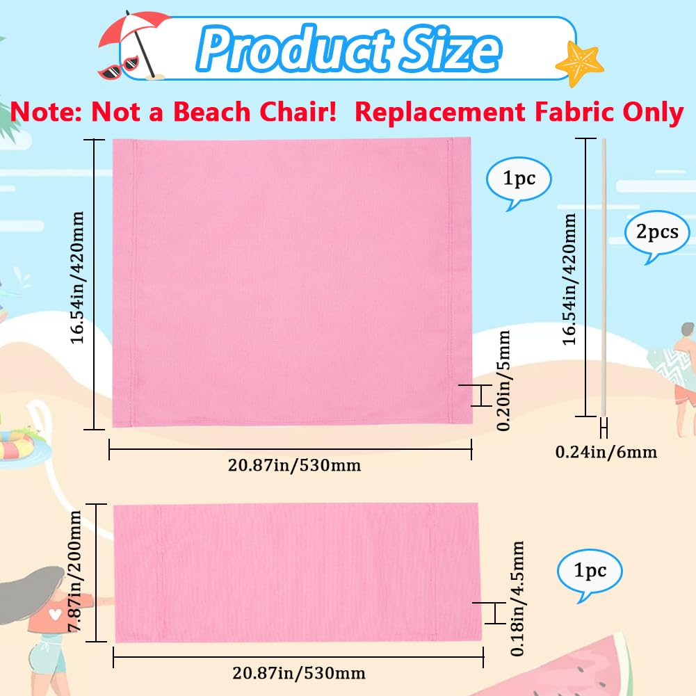 GORGECRAFT 1 Set 21x8-16 Inch Director Chair Canvas Replacement Casual Seat Back Cloth Covers Pearl Pink Directors Chairs Cloth Kit with Wood Stick