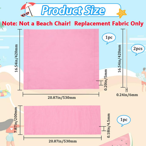 GORGECRAFT 1 Set 21x8-16 Inch Director Chair Canvas Replacement Casual Seat Back Cloth Covers Pearl Pink Directors Chairs Cloth Kit with Wood Stick