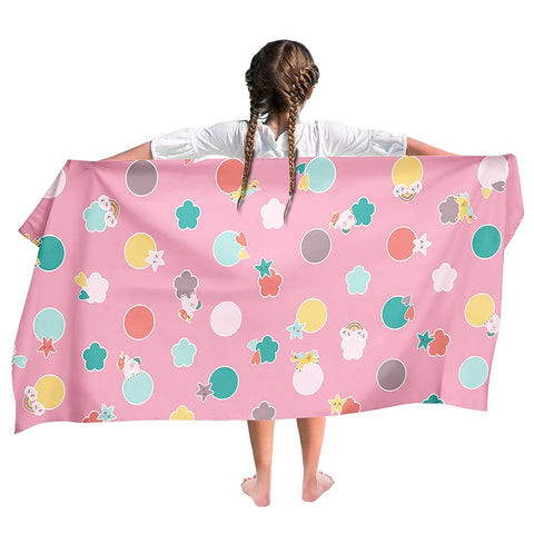 Ulticool Microfibre Children's Towel 140 x 70 cm - Beach Game Princess Unicorn - Lightweight Travel Towel Quick-Drying Bath Towel Beach Towel