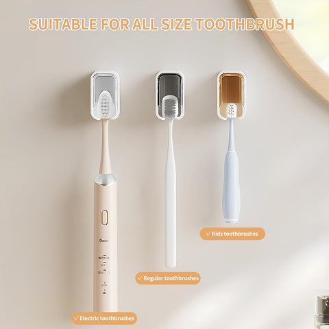 Wall Mounted Toothbrush Holders for Bathroom,Strong Self Adhesiv