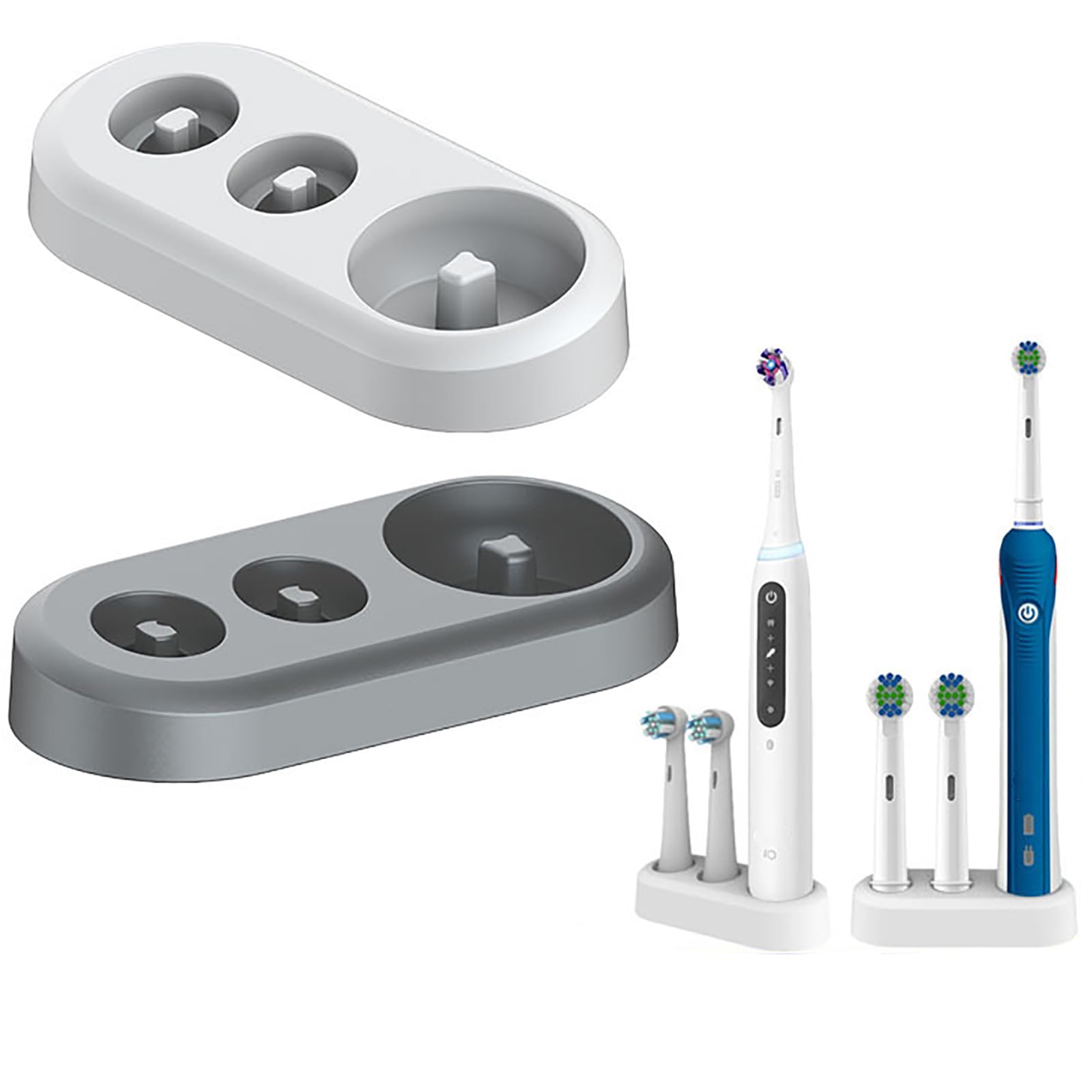 Electric Toothbrush Holder,2 Pcs Toothbrush Holder Toothbrush Stand for Replacement Stand Base Compatible with 2 Toothbrush Heads Toothbrush