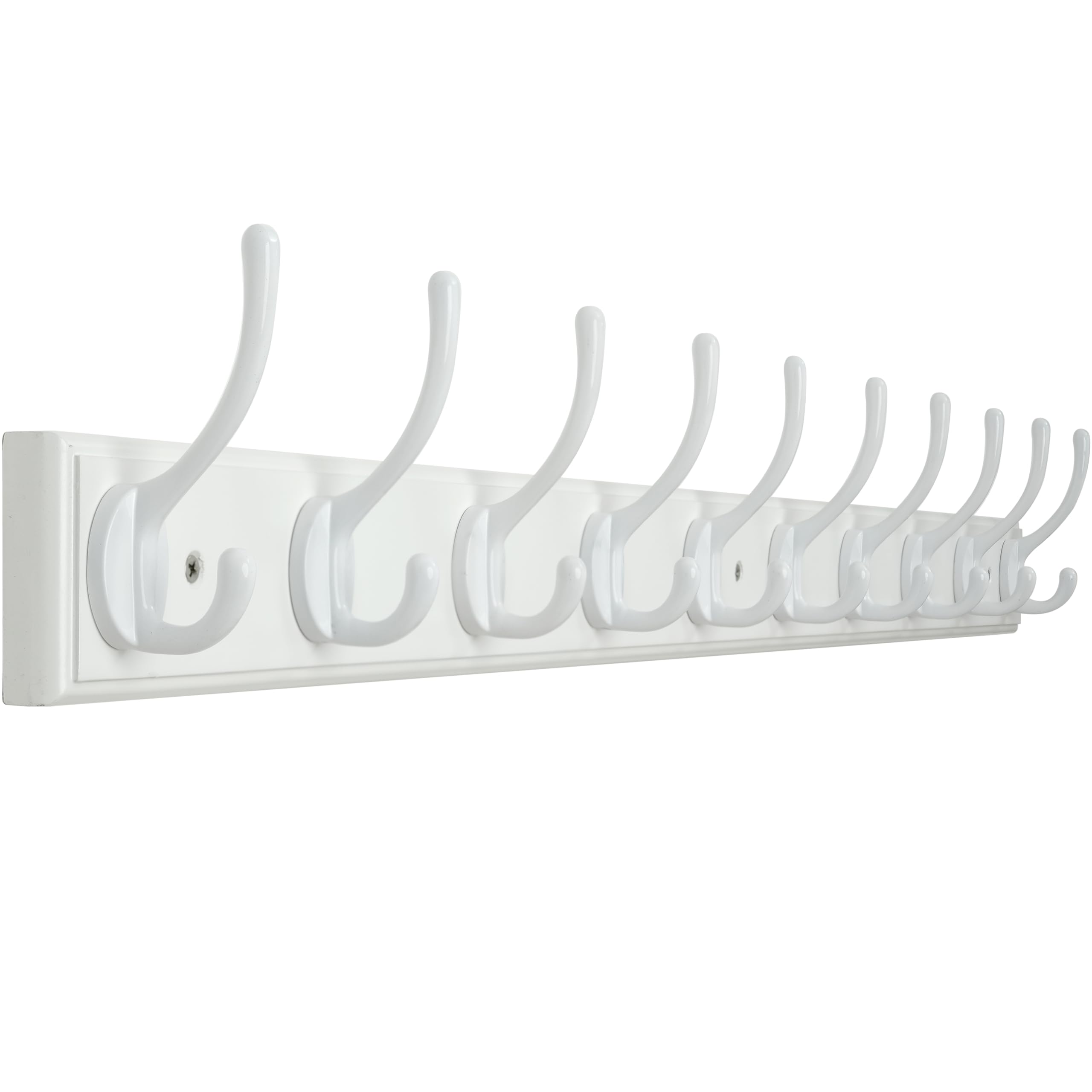 WEBI Coat Rack Wall Mounted,10 Hooks,97cm Long Wall Coat Hanger,Coat Hooks Wall Mounted for Hanging Coats,Clothes,Jacket,White
