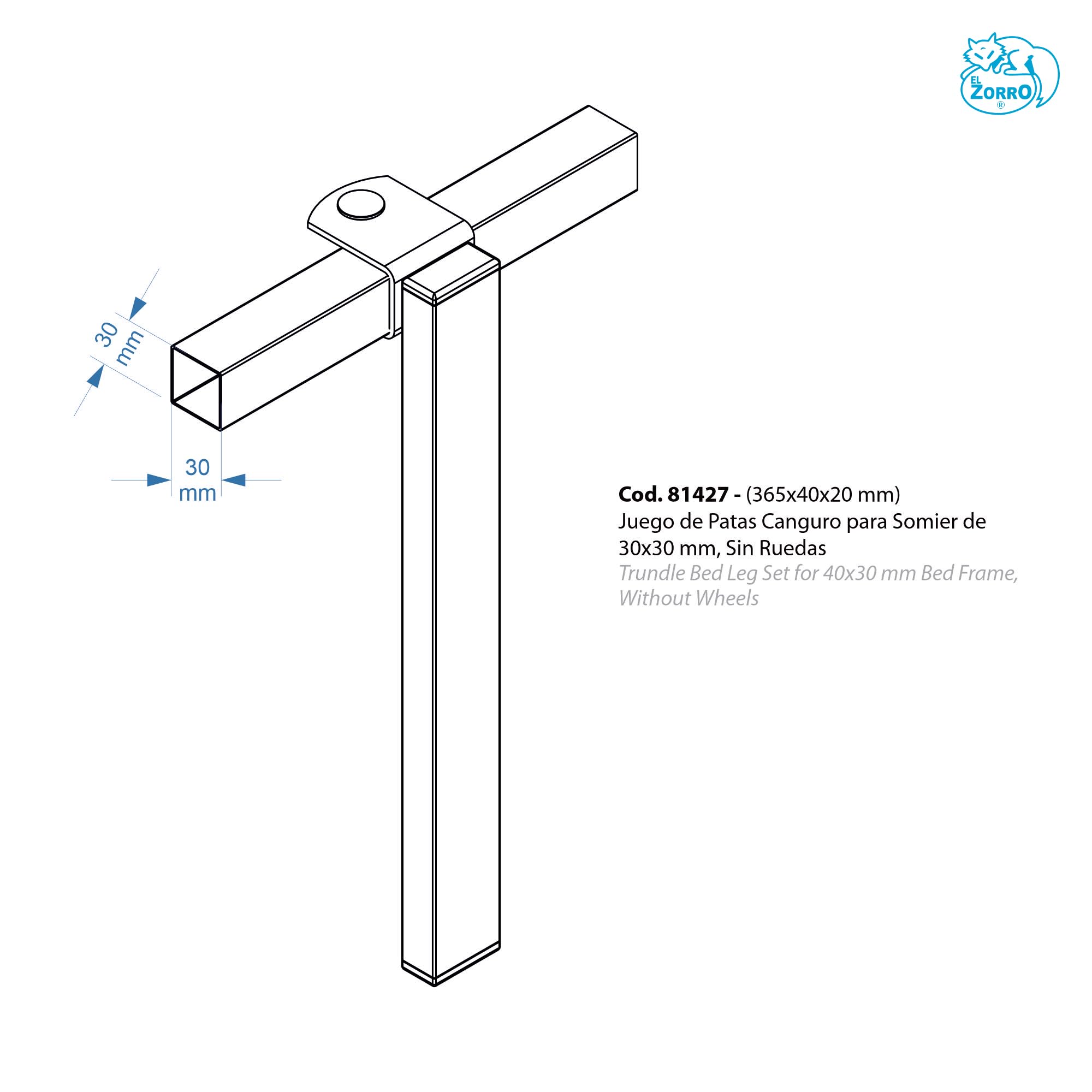 IMEX EL ZORRO 81427 – Set of 4 Legs for Bed