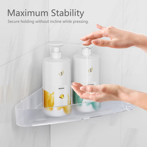 Sotfamily Shower Caddy Corner with Adhesive Pads, 4 Packs, Frosted Clear