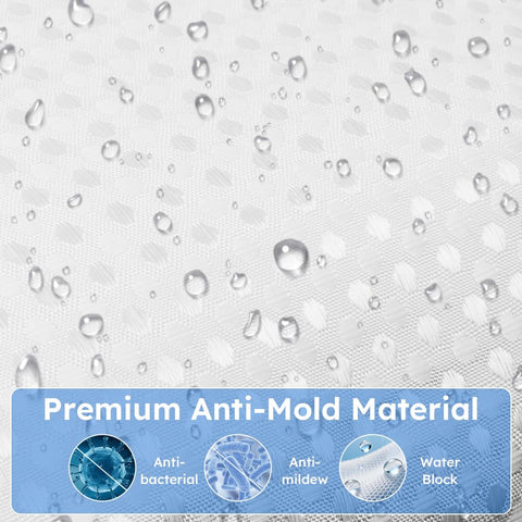 APXEL White Waffle Shower Curtain, Mould Proof Waterproof Shower Curtains