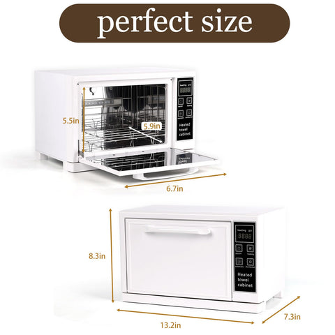 HomdMarket 5.5L Hot Towel Warmer Cabinet with UV Light Function - White