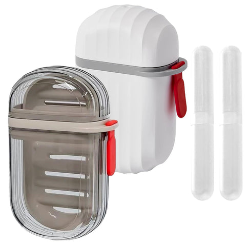 2 Pcs Travel Soap Case with 2 Travel Toothbrush Case, VEGCOO Portable Soap Box Waterproof & Leakproof Soap Container Soap Holder