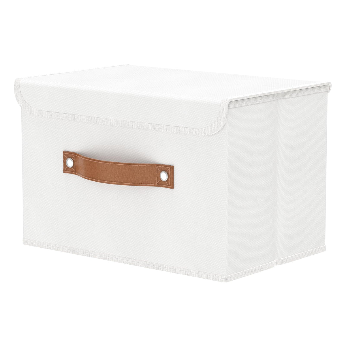 OUTBROS 1 Pack Fabric Storage Boxes with lids, 38x25x25cm, White