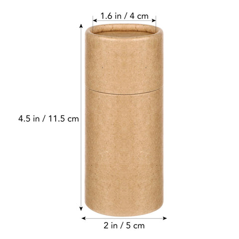 HEALLILY 10Pcs Kraft Paperboard Tubes, Paper Essential Oil Bottle Storage Boxes With Lid, Cylinder Packaging Box for Cosmetic Tea Small 50ml