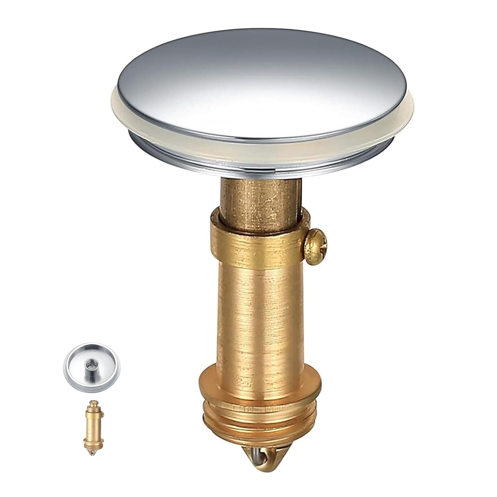 SANTUO Click Clack Basin Waste, 38mm Push Button Pop Up Sink Plug Replacement Cap for Bathroom Sink Drain Stopper Fits Standard Pop Up Waste