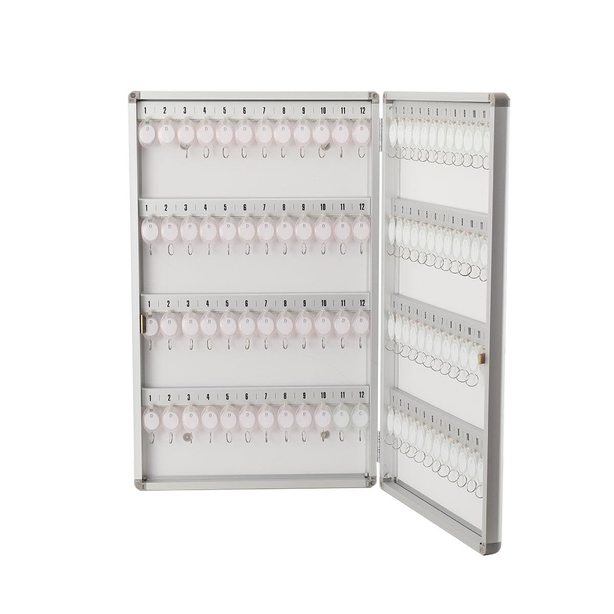 TABODD Cabinet 96 Key Boxes, Wall Mounted Lockable Safe Box, Large Storage With Tag Labels and 96 Hooks for Home Office Property Hotel Bank