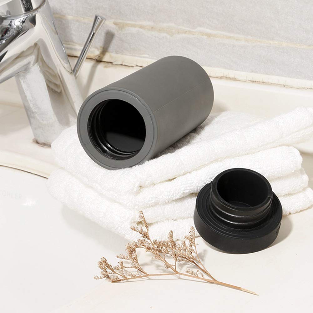 Nikou Dispenser Bottle, Refillable Dish Washing Liquid Dispenser - Silicone Divided Shampoo Shower Gel Bottle, Grey