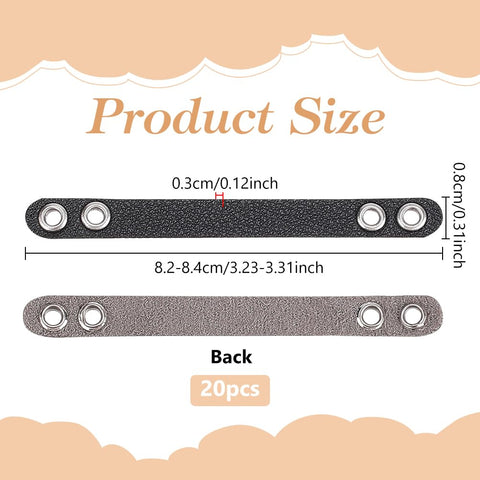 NBEADS 20 Pcs Coat Hanging Chains, Imitation Leather Bag Webbing Straps with Silver Metal Eyelets Durable Coat Loops Hanger Straps for Coats Jackets