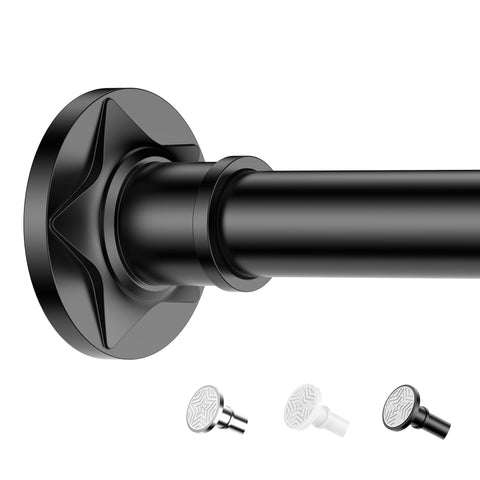 Shower Curtain Pole, Extendable No-Drill Tension Rod, Shower Pole & Curtain Set - Telescopic Shower Rail, 76-278cm, Rustproof Non-Slip