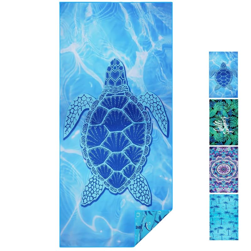 flintronic Microfiber Oversized Lightweight Beach Towel 180x80cm Extra Large Thin Sand Free Towels Travel Swim Pool Camping for Adults Women Men