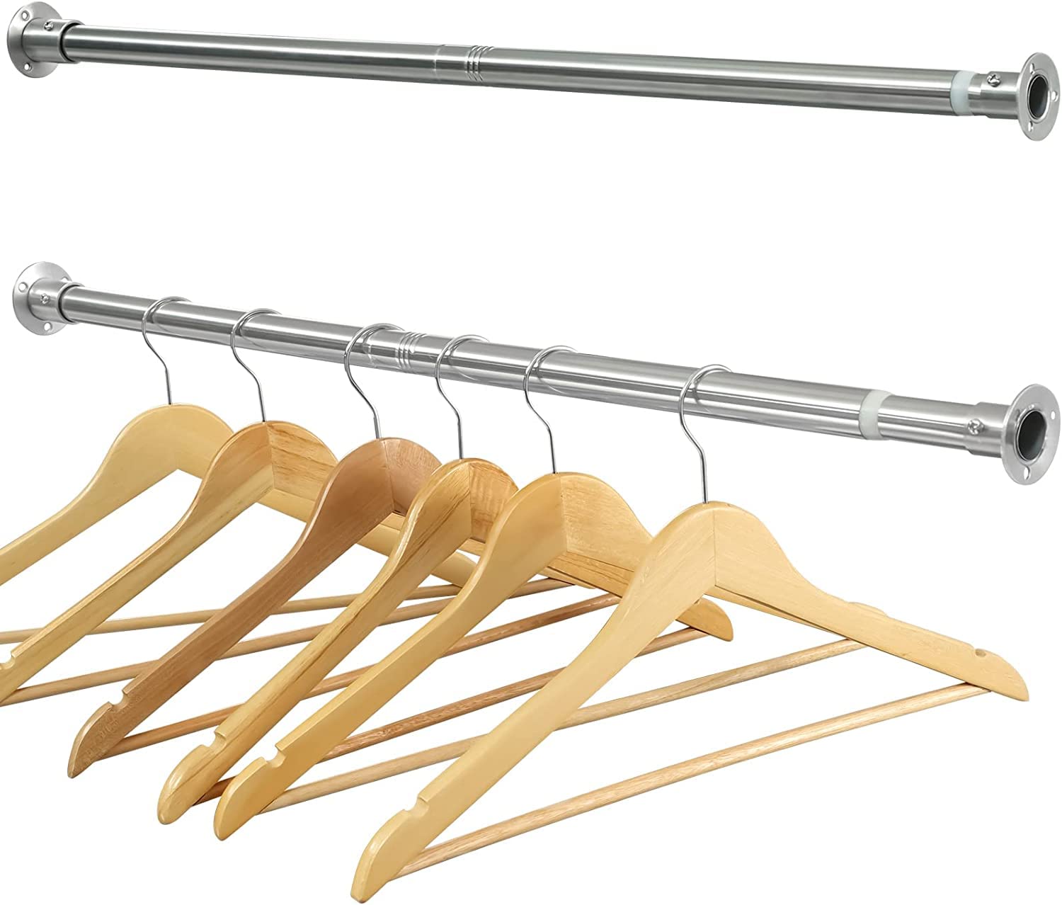 Extendable Clothes Rail, 38-99 cm Stainless Steel Clothes Rail Adjustable Wardrobe Clothes Rail for Bedroom