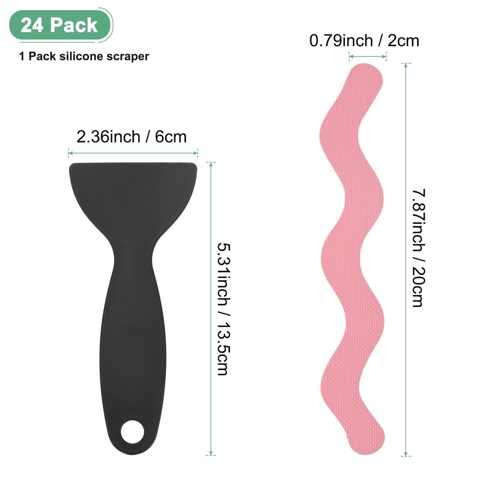M METERXITY 24 PCS Anti Slip Shower Stickers Pink S Bathtub Non-Slip Stickers Safety Bathtub Strips Adhesive Decals with Scraper for