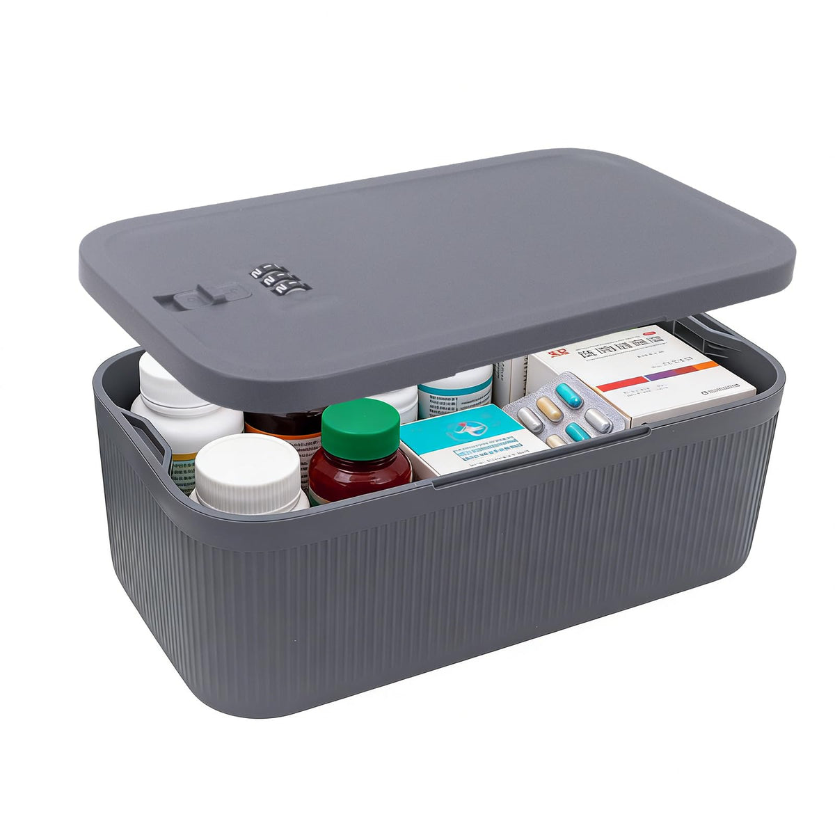 DingGreat Lockable Storage Box with Combination Lock - Secure Small Lock Box for Medicine, Snack, Phone, Fridge & Travel - BPA-Free, Odor-Proof