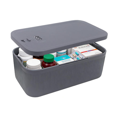 DingGreat Lockable Storage Box with Combination Lock - Secure Small Lock Box for Medicine, Snack, Phone, Fridge & Travel - BPA-Free, Odor-Proof
