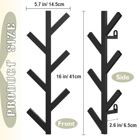 Funvalley Surperfect 2Pack Coat Rack Wall Mounted, Entryway Hall Tree Shaped Coat Rack for Wall